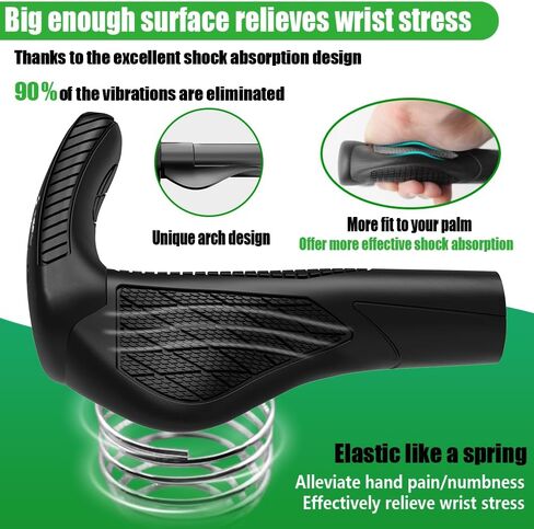 RBRL Bike Handlebar Grips, Ergonomic Widen Holding Design Bike Grips, Anti-Slip Rubber Bicycle MTB Grips, Professional Handlebar Grips for Mountain Bike, BMX, Scooters in Kuwait