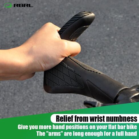 RBRL Bike Handlebar Grips, Ergonomic Widen Holding Design Bike Grips, Anti-Slip Rubber Bicycle MTB Grips, Professional Handlebar Grips for Mountain Bike, BMX, Scooters in Kuwait