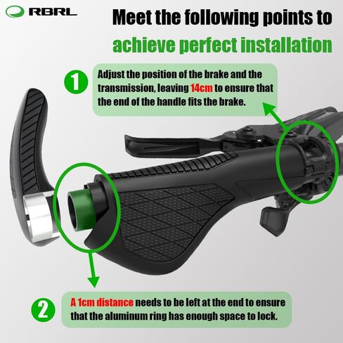 RBRL BIKE Handlebar Grips ، ERGONIMIC توسيع القابضة قبضة دراجة التصميم ، مضاد للانزلاق دراجة MTB قبضة ، مقابض المقود المهنية للدراجة الجبلية ، BMX ، الدراجات البخارية in Kuwait