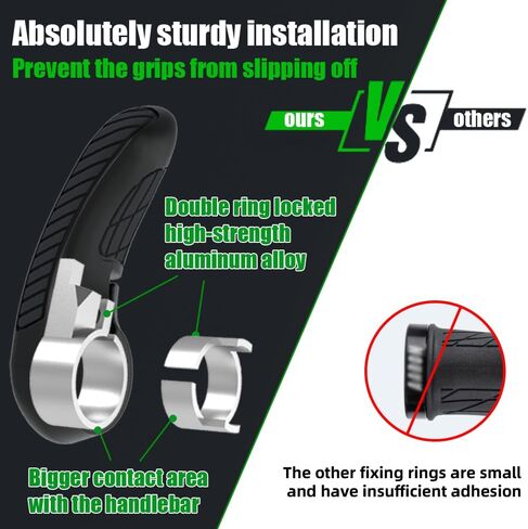 RBRL BIKE Handlebar Grips ، ERGONIMIC توسيع القابضة قبضة دراجة التصميم ، مضاد للانزلاق دراجة MTB قبضة ، مقابض المقود المهنية للدراجة الجبلية ، BMX ، الدراجات البخارية in Kuwait