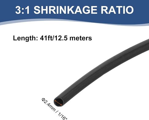 MECCANIXITY 5/8 Inch Heat Shrink Tubing Waterproof, 3:1 Dual Wall Marine Adhesive Lined Industrial Heat Shrink Tube Wiring Wrap 20ft, Black in Saudi Arabia