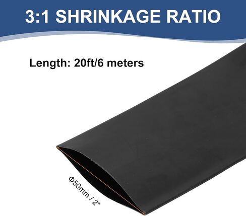 MECCANIXITY 5/8 Inch Heat Shrink Tubing Waterproof, 3:1 Dual Wall Marine Adhesive Lined Industrial Heat Shrink Tube Wiring Wrap 20ft, Black in Saudi Arabia