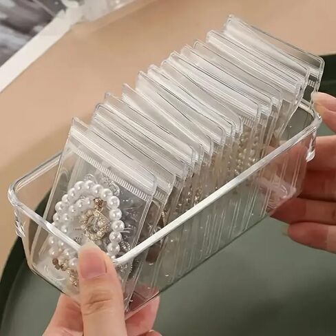 100pcs Clear Resealable Antioxidant Jewelry Bags, Self-Sealing Zipper Pouches for Jewelry Organization, Display，4 * 6cm in Saudi Arabia