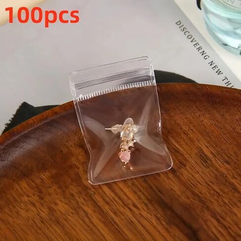 100pcs Clear Resealable Antioxidant Jewelry Bags, Self-Sealing Zipper Pouches for Jewelry Organization, Display，4 * 6cm in Saudi Arabia