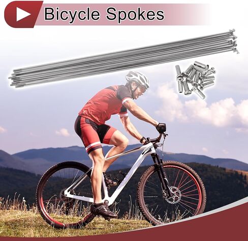 12 Set 14G Bicycle Spokes 265mm Bike Wheel Spokes 304 Stainless Steel Silver Tone in Saudi Arabia
