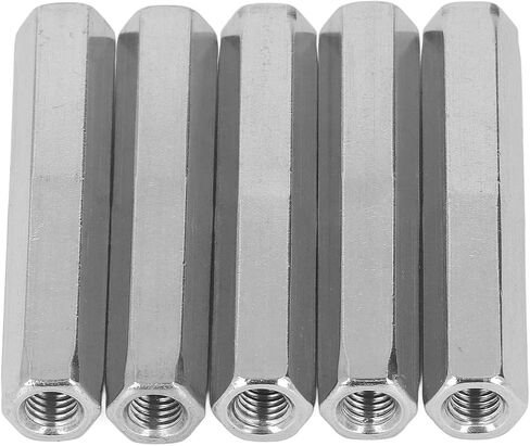 5pcs M8 x 1.25 صامدة اقتران سداسي ، 75 ملم طول الفولاذ المقاوم للصدأ مقترن السداق مقترن الجوز الممتد قضيب طويل القضيب السداسي الأكمام الجوز المكسرات السداسية in Saudi Arabia