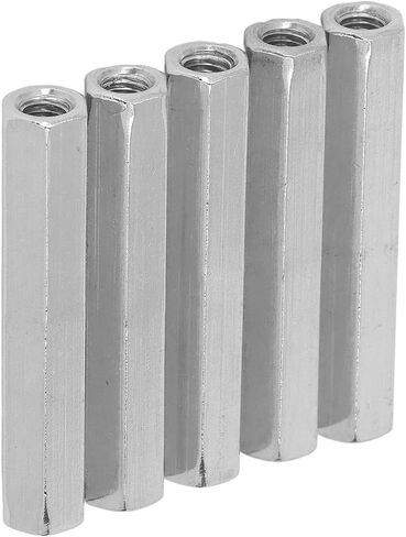5pcs M8 x 1.25 صامدة اقتران سداسي ، 75 ملم طول الفولاذ المقاوم للصدأ مقترن السداق مقترن الجوز الممتد قضيب طويل القضيب السداسي الأكمام الجوز المكسرات السداسية in Saudi Arabia