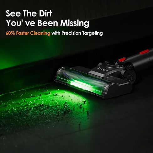 Cordless Vacuum Cleaner, 40KPA/40Mins, LED Display, Lightweight Stick Vacuum with Powerful Suction, Self-Standing, Green Light, Rechargeable Vacuum Cleaners for Home Pet Hair Carpet Hard Floors in Saudi Arabia