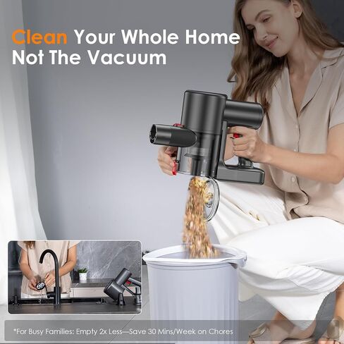 Cordless Vacuum Cleaner, 40KPA/40Mins, LED Display, Lightweight Stick Vacuum with Powerful Suction, Self-Standing, Green Light, Rechargeable Vacuum Cleaners for Home Pet Hair Carpet Hard Floors in Saudi Arabia