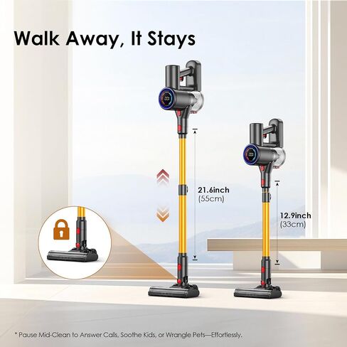 Cordless Vacuum Cleaner, 40KPA/40Mins, LED Display, Lightweight Stick Vacuum with Powerful Suction, Self-Standing, Green Light, Rechargeable Vacuum Cleaners for Home Pet Hair Carpet Hard Floors in Saudi Arabia