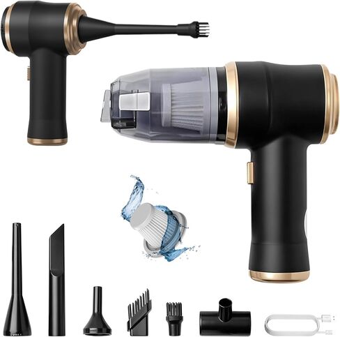 ThomasWorth Handheld Vacuum Cleaner for Car with Strong 15000Pa Suction, 3-in-1 Mini Car Vacuum Cordless Rechargeable with 120W Motor Air Duster and Pump for Deep Cleaning Anywhere in Saudi Arabia