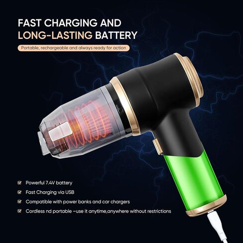 ThomasWorth Handheld Vacuum Cleaner for Car with Strong 15000Pa Suction, 3-in-1 Mini Car Vacuum Cordless Rechargeable with 120W Motor Air Duster and Pump for Deep Cleaning Anywhere in Saudi Arabia