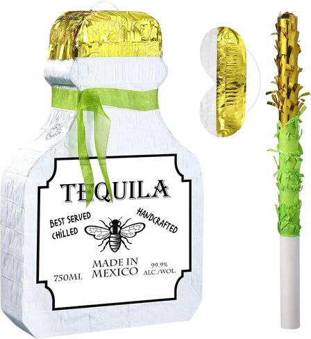 Panelee Adult Pinata with Stick Tassel Blindfold Confetti Beer Mug Pinatas Champagne Whisky Tequila Bottle Pinata Set for Adult Women Men Bachelor Birthday Wedding Anniversary Party (Whisky) in Kuwait