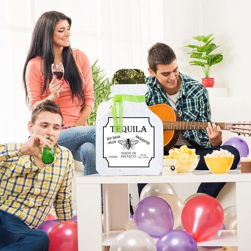 Panelee Adult Pinata with Stick Tassel Blindfold Confetti Beer Mug Pinatas Champagne Whisky Tequila Bottle Pinata Set for Adult Women Men Bachelor Birthday Wedding Anniversary Party (Whisky) in Kuwait