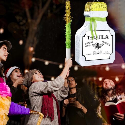 Panelee Adult Pinata with Stick Tassel Blindfold Confetti Beer Mug Pinatas Champagne Whisky Tequila Bottle Pinata Set for Adult Women Men Bachelor Birthday Wedding Anniversary Party (Whisky) in Kuwait
