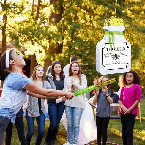 Panelee Adult Pinata with Stick Tassel Blindfold Confetti Beer Mug Pinatas Champagne Whisky Tequila Bottle Pinata Set for Adult Women Men Bachelor Birthday Wedding Anniversary Party (Whisky) in Kuwait