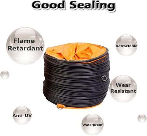 PVC Flexible Ducting 16ft/5m Ventilation Duct Hose Kit for Tumble Dryer, Cooker Hood, Extractor Fan, Air Conditioner (25cm) in Kuwait