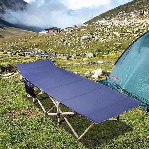 REDCAMP Padded Folding Camping Cot for Adults, Heavy Duty Sleeping Cot Bed with Pad, Travel Camp Cots with Carry Bag Portable for Outdoor Home Office, Black in Saudi Arabia