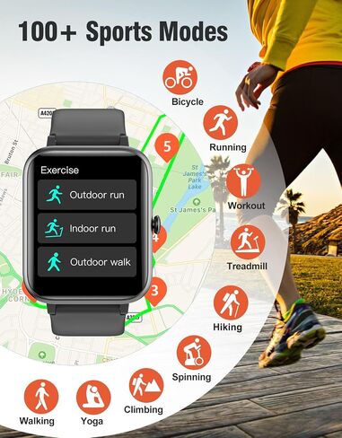 Fitness Tracker Fitness Watches for Women Men (Make/Answer Calls), 1.85" Smart Watch for iPhone/Android Phones, Heart Rate/Sleep Monitor Steps Tracker Watch Pedometer IP68 Waterproof (Starlight) in Saudi Arabia