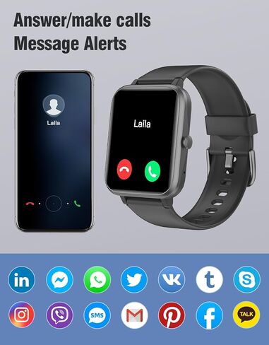 Fitness Tracker Fitness Watches for Women Men (Make/Answer Calls), 1.85" Smart Watch for iPhone/Android Phones, Heart Rate/Sleep Monitor Steps Tracker Watch Pedometer IP68 Waterproof (Starlight) in Saudi Arabia