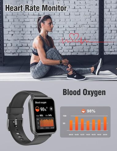 Fitness Tracker Fitness Watches for Women Men (Make/Answer Calls), 1.85" Smart Watch for iPhone/Android Phones, Heart Rate/Sleep Monitor Steps Tracker Watch Pedometer IP68 Waterproof (Starlight) in Saudi Arabia