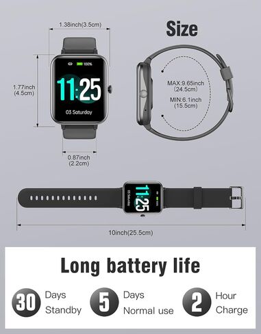 Fitness Tracker Fitness Watches for Women Men (Make/Answer Calls), 1.85" Smart Watch for iPhone/Android Phones, Heart Rate/Sleep Monitor Steps Tracker Watch Pedometer IP68 Waterproof (Starlight) in Saudi Arabia
