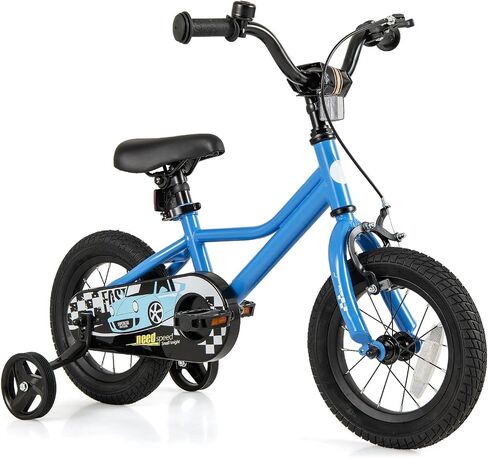 Baby Joy Kids Bike ، 12 14 16 18 18 بوصة للسيارة دراجة رياضية مع عجلات تدريب قابلة للإزالة ، فرامل يدوية وتوقف ، مقعد ومقعد قابل للتعديل ، فتيات الفتيان. in Saudi Arabia