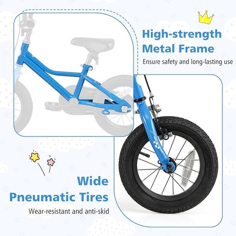 Baby Joy Kids Bike ، 12 14 16 18 18 بوصة للسيارة دراجة رياضية مع عجلات تدريب قابلة للإزالة ، فرامل يدوية وتوقف ، مقعد ومقعد قابل للتعديل ، فتيات الفتيان. in Saudi Arabia
