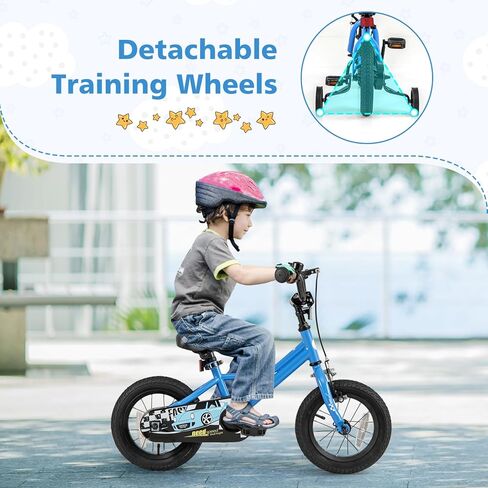 Baby Joy Kids Bike ، 12 14 16 18 18 بوصة للسيارة دراجة رياضية مع عجلات تدريب قابلة للإزالة ، فرامل يدوية وتوقف ، مقعد ومقعد قابل للتعديل ، فتيات الفتيان. in Saudi Arabia