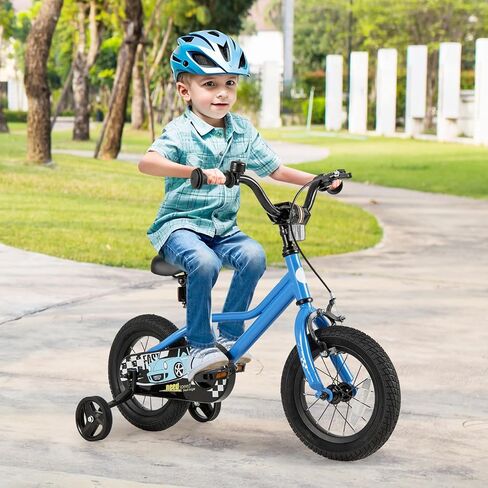 Baby Joy Kids Bike ، 12 14 16 18 18 بوصة للسيارة دراجة رياضية مع عجلات تدريب قابلة للإزالة ، فرامل يدوية وتوقف ، مقعد ومقعد قابل للتعديل ، فتيات الفتيان. in Saudi Arabia