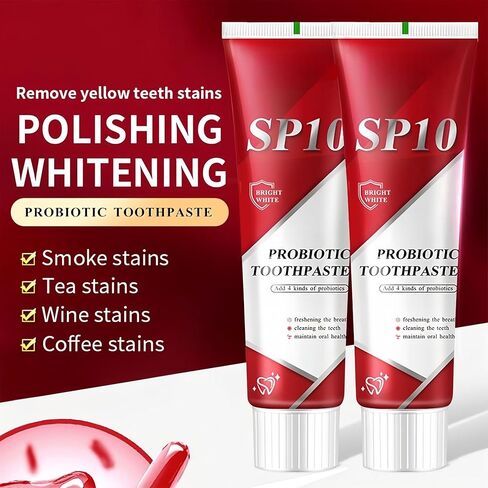 2Pcs SP-10 Probiotic Whitening Toothpaste, SP-10 Ultra Whitening Toothpaste，Stain Removing, Fresh Breath, Deep Cleaning in Kuwait