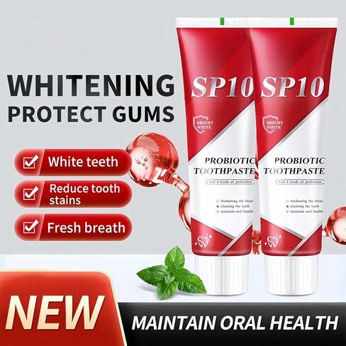 2Pcs SP-10 Probiotic Whitening Toothpaste, SP-10 Ultra Whitening Toothpaste，Stain Removing, Fresh Breath, Deep Cleaning in Kuwait