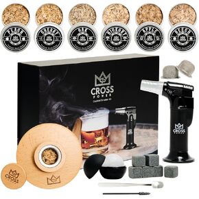 Whiskey Smoker Kit - Premium Cocktail Smoker Kit with Torch, 6 Flavors of Wood Chips, Whiskey Stones, Filters, Durable Old Fashion Smoker Kit, Ideal for Whiskey Lovers (No Butane) in Saudi Arabia