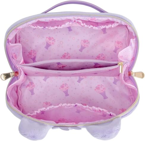 Impressions Vanity Care Bears Cheer Bear Unfold Travel Makeup Bag Organizer, Opens Flat Zippered Cosmetic Bag with Cozy Teddy Fur, Artwork Lined Interior, 3 Inner Pockets, and Top Handle in Rainbow in Kuwait