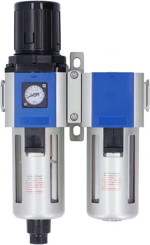Compressed Air Filter Regulator Lubricator Combo High Efficiency Water Oil Trap Separator 3 in 1 Unit for Pneumatic Systems Aluminum Alloy Construction PT3/8 PT1/2 Sizes (GFC400-10) in Saudi Arabia