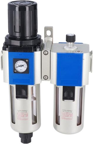 Compressed Air Filter Regulator Lubricator Combo High Efficiency Water Oil Trap Separator 3 in 1 Unit for Pneumatic Systems Aluminum Alloy Construction PT3/8 PT1/2 Sizes (GFC400-10) in Saudi Arabia