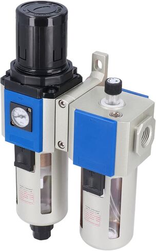 Compressed Air Filter Regulator Lubricator Combo High Efficiency Water Oil Trap Separator 3 in 1 Unit for Pneumatic Systems Aluminum Alloy Construction PT3/8 PT1/2 Sizes (GFC400-10) in Saudi Arabia