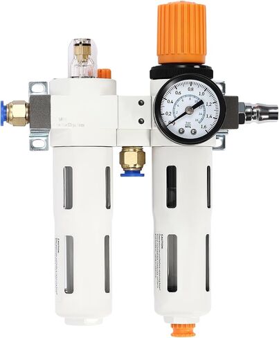 Air Pressor Oil Water Regulator Separator Tire Changer Machine Part Oil Water Separator with Pressure Gauge and Connectors, Lower Air Outlet, with Standard Interface (Max.145Psi) in Saudi Arabia