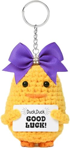 Deeka Crochet Cheer Duck with Bow Cheer Gifts Association asserials chienchain for backpack cheerleading gifts in Kuwait