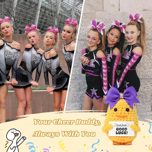 Deeka Crochet Cheer Duck with Bow Cheer Gifts Association asserials chienchain for backpack cheerleading gifts in Kuwait