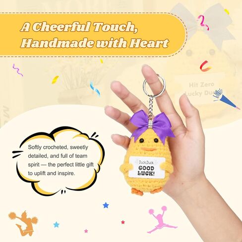 Deeka Crochet Cheer Duck with Bow Cheer Gifts Association asserials chienchain for backpack cheerleading gifts in Kuwait