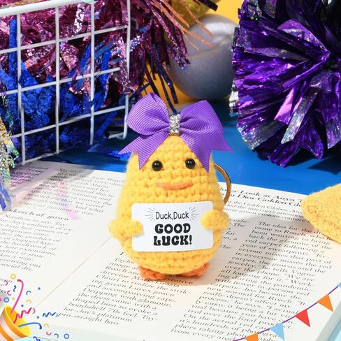 Deeka Crochet Cheer Duck with Bow Cheer Gifts Association asserials chienchain for backpack cheerleading gifts in Kuwait