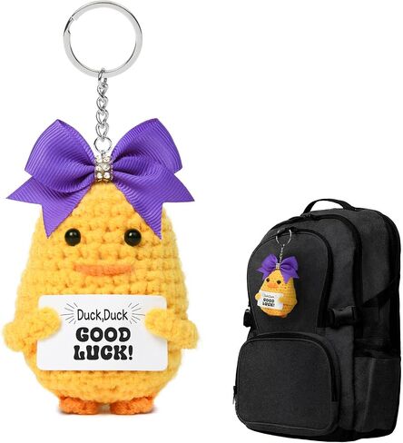 Deeka Crochet Cheer Duck with Bow Cheer Gifts Association asserials chienchain for backpack cheerleading gifts in Kuwait
