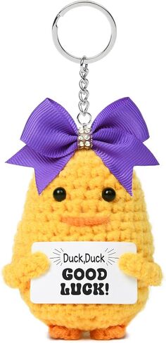 Deeka Crochet Cheer Duck with Bow Cheer Gifts Association asserials chienchain for backpack cheerleading gifts in Kuwait