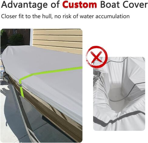 Jon Cover Cover Fit Havoc Mud Motor MSTC 1756/1750/1753 ، قارب الصيد 1756MR/1756VJ و CRESTLINER 1852MT ، 900D MARINE GRADE POLYESTER مع PU ، غطاء قارب 18 قدمًا ومقاومة للأشعة فوق البنفسجية [شملت الغطاء الحركي] in Kuwait