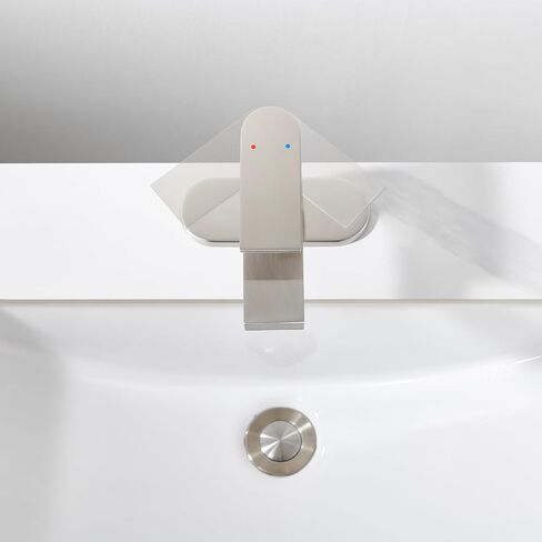 Gold Bathroom Faucet 1 Hole, Single Handle Bathroom Vanity Sink Faucet with Deck Plate & Metal Pop-Up Drain & Supply Lines, Gold Brushed Finish in Saudi Arabia