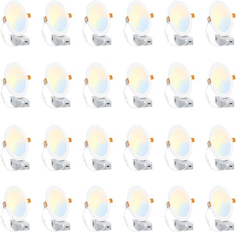 Beslowe 6 عبوات 6 بوصة 5CCT مصابيح سقف LED راحة فائقة مع مربع الوصلات ، 12W 150W EQV ، 3000K/3500K/4000K/5000K/6500K ، 1200LM DIMMABLE CANLAST in Kuwait