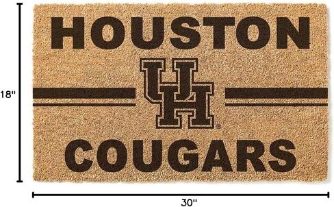 KH Sports Fan Houston Cougars Team Logo Coir Doormat, 18x30 Inches, Cougars Outdoor Rug; Display Your Team Spirit with This Unique Houston Cougars Doormat in Saudi Arabia