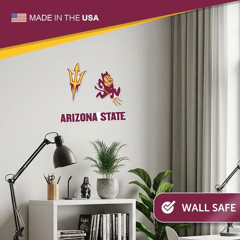 Desert Cactus Arizona State University WallStix ASU Sun Devils Removable Wall Sticker 11x17 Vinyl Decal Indoor Outdoor Use (Design A) in Saudi Arabia
