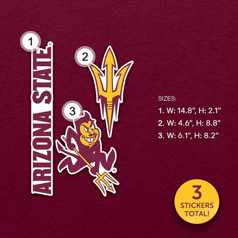 Desert Cactus Arizona State University WallStix ASU Sun Devils Removable Wall Sticker 11x17 Vinyl Decal Indoor Outdoor Use (Design A) in Saudi Arabia